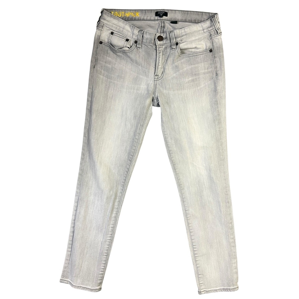 J.Crew Skinny Jeans Womens Size 29 Light Grey Toothpick Low Rise Distressed